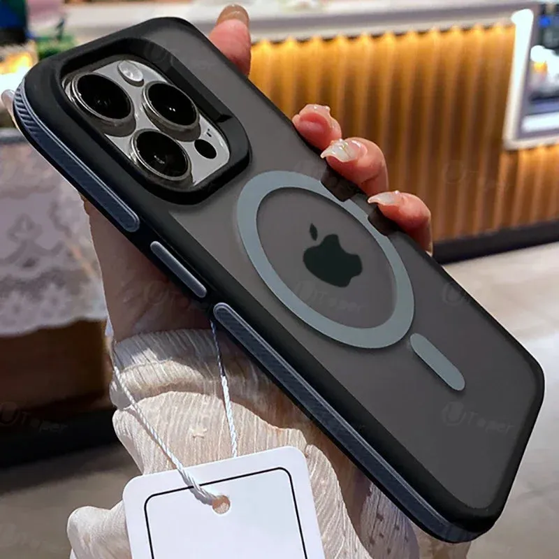 Shockproof Matte Frosted Magnetic Phone Case For iPhone