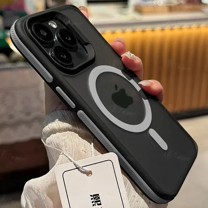 Shockproof Matte Frosted Magnetic Phone Case For iPhone