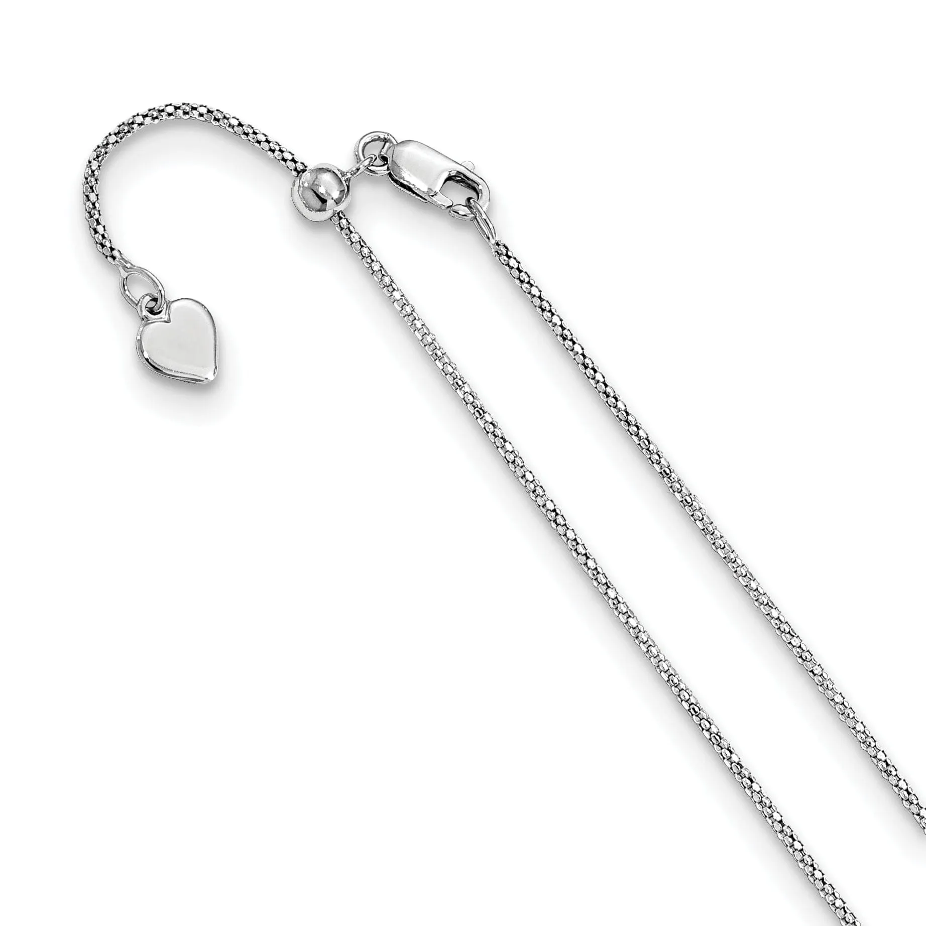 Silver 1.2 mm Adjustable Popcorn Chain