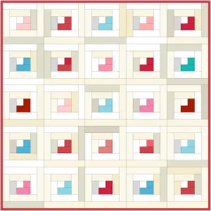 Smile With My Heart Quilt Pattern (Digital PDF), by Pam Selkirk 45" x 45" FREE Download