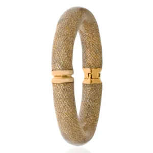 Snakeskin Gold Stardust Bangle Bracelet Wide