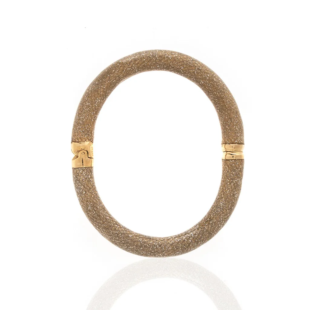 Snakeskin Goldtone Stardust Bangle Bracelet Large