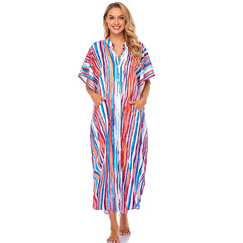 SnakeSkin Print Swimsuit cover up Kimono Beach Robe Long Dress Sarong Dress Beachwear