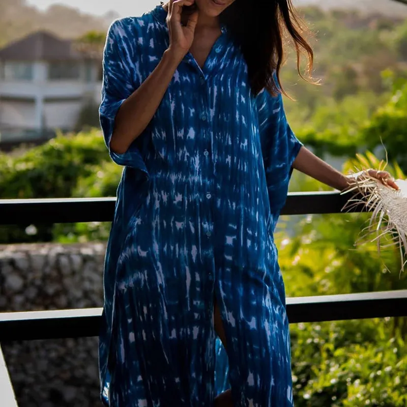 SnakeSkin Print Swimsuit cover up Kimono Beach Robe Long Dress Sarong Dress Beachwear