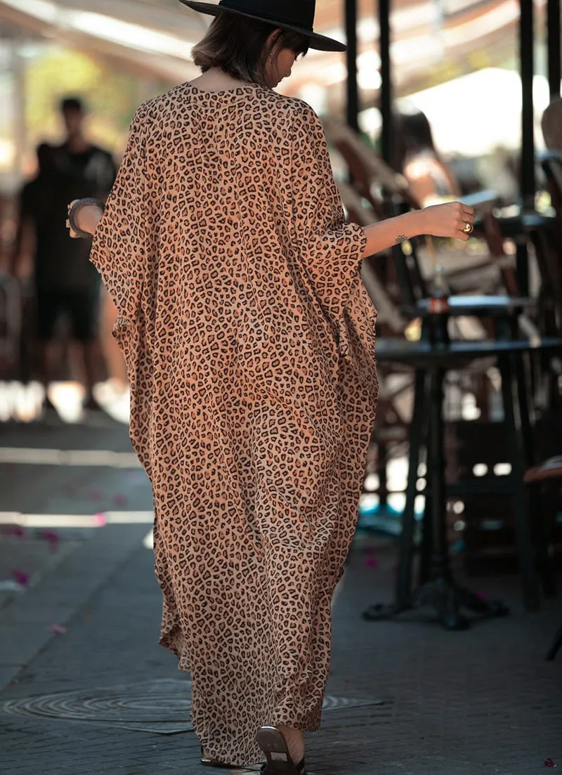 SnakeSkin Print Swimsuit cover up Kimono Beach Robe Long Dress Sarong Dress Beachwear