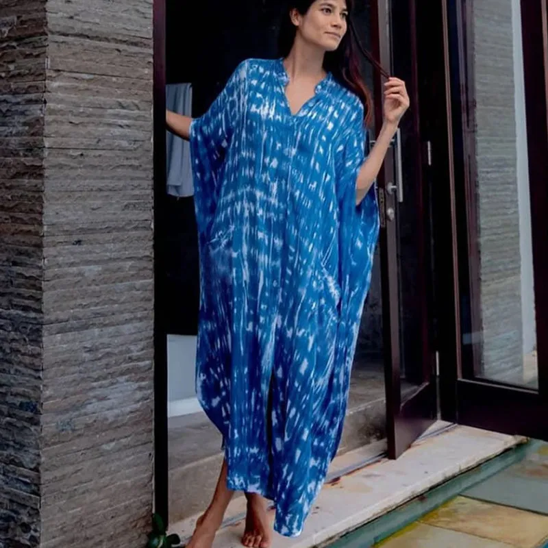SnakeSkin Print Swimsuit cover up Kimono Beach Robe Long Dress Sarong Dress Beachwear