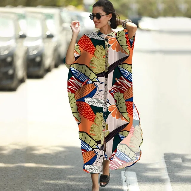 SnakeSkin Print Swimsuit cover up Kimono Beach Robe Long Dress Sarong Dress Beachwear