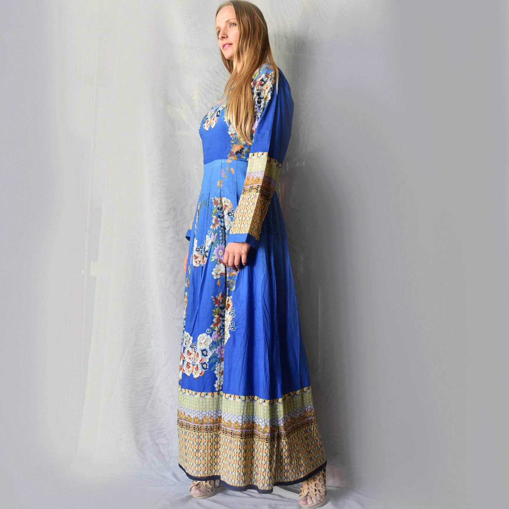 SO IN LOVE 3 / Designer Maxi Dress Boho Luxury Fabric 100% Cotton Dress Artisan Concept Clothing Unique Upcycled Couture