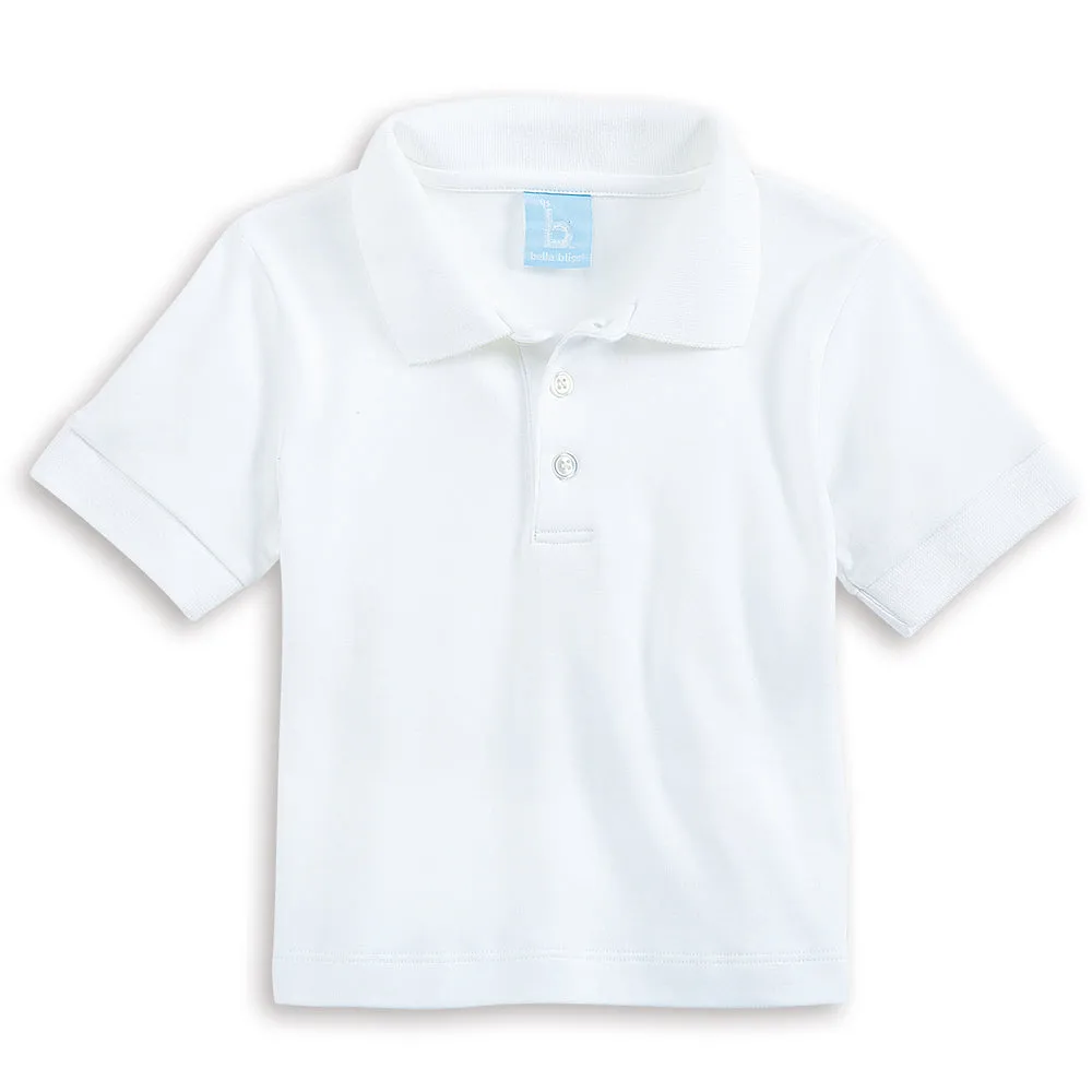 Solid Short Sleeve Pima Polo -- White
