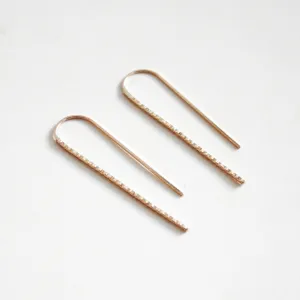 Sparkle Long Arc Threader Earrings