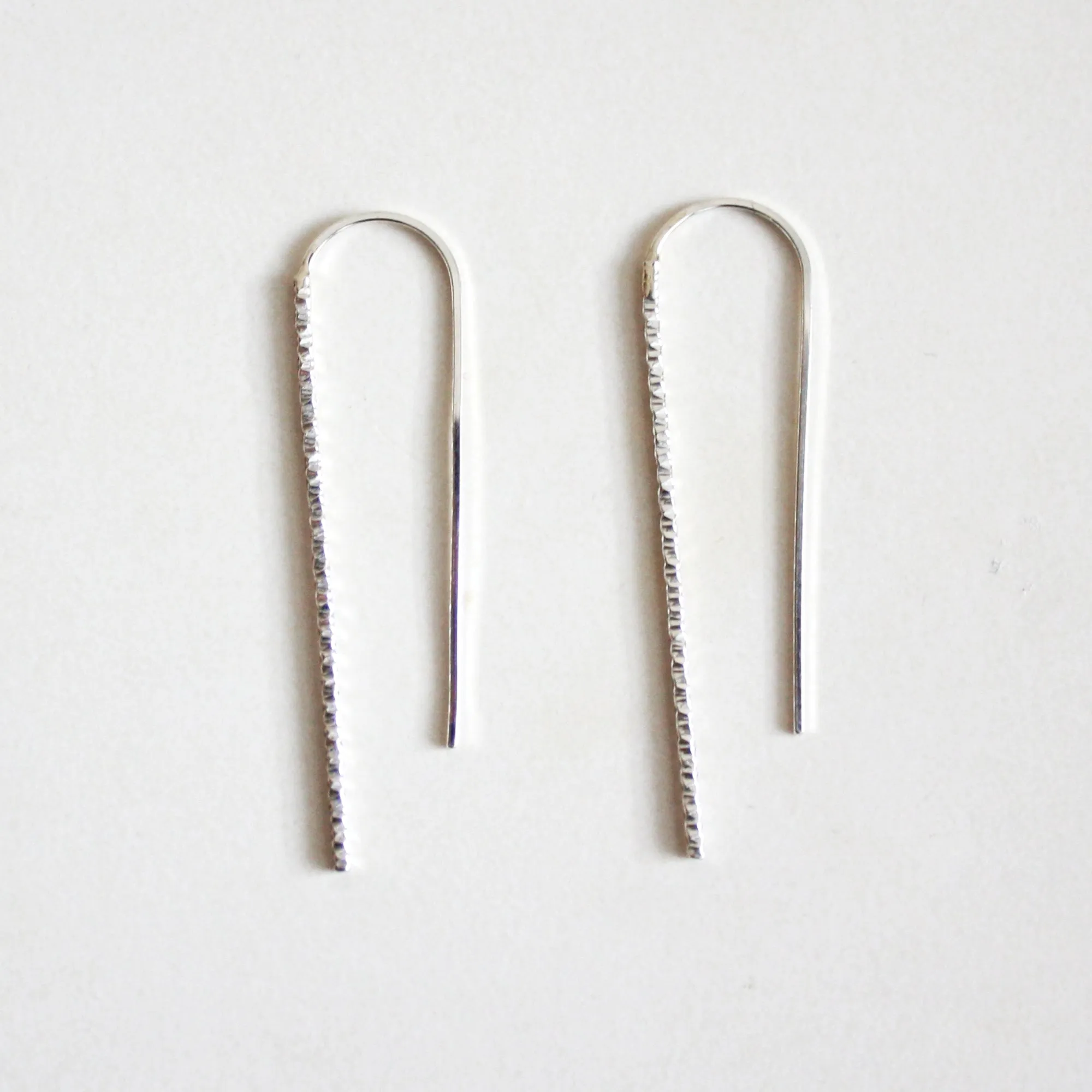 Sparkle Long Arc Threader Earrings