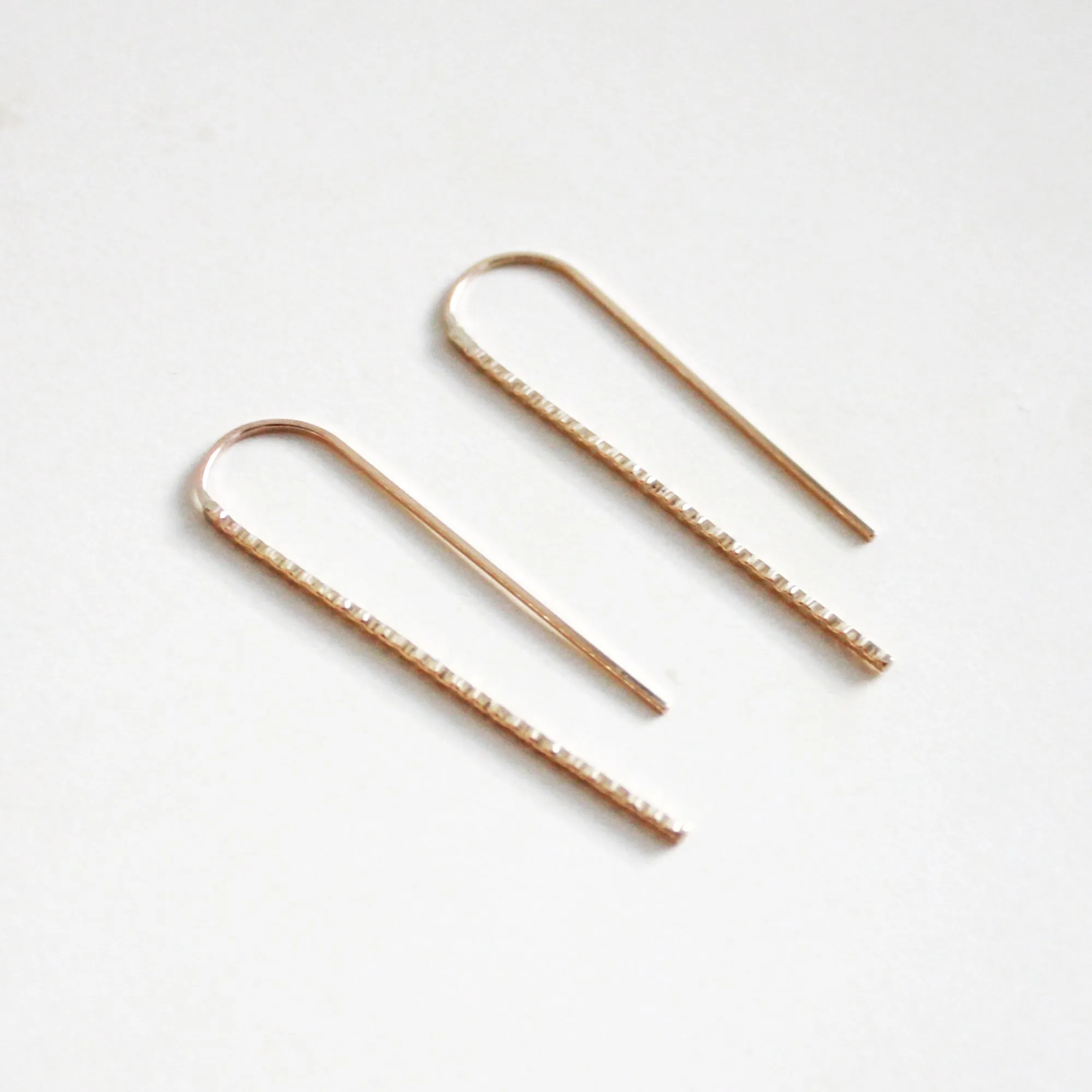 Sparkle Long Arc Threader Earrings