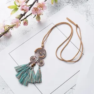 Spiral Tassel Choker Necklace
