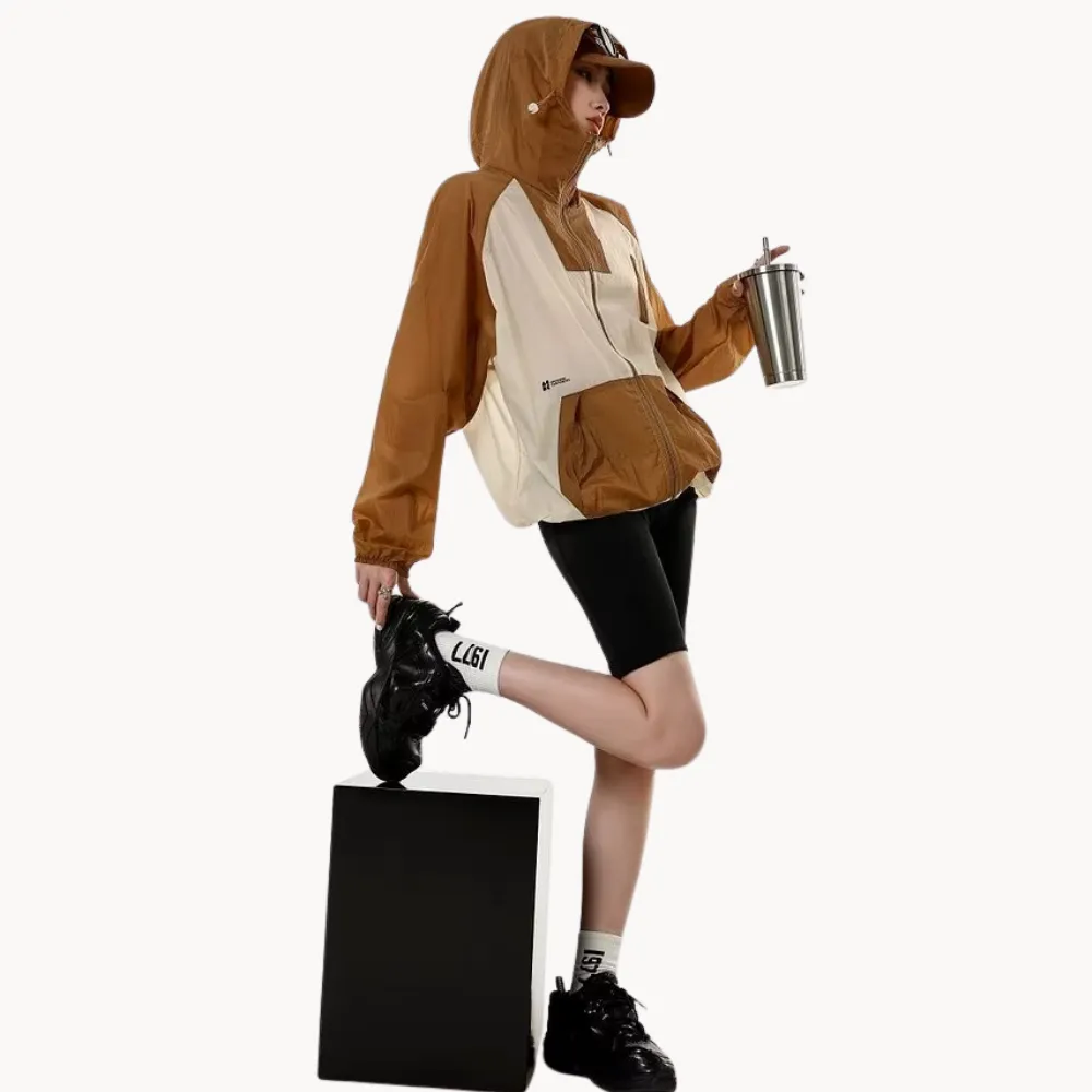 Spliced Ice Silk Sun Protection Jacket