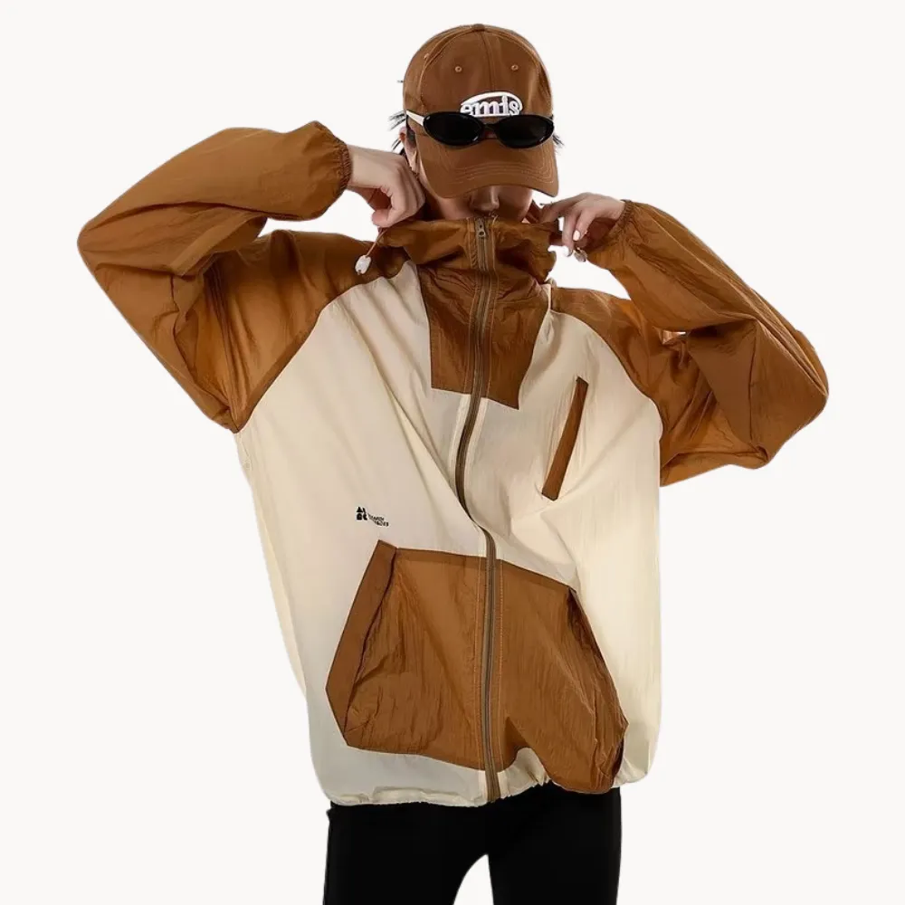 Spliced Ice Silk Sun Protection Jacket