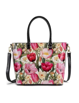 SPRING TULIP PATENT LEATHER GRIP HANDLE BAG- SF21-8787