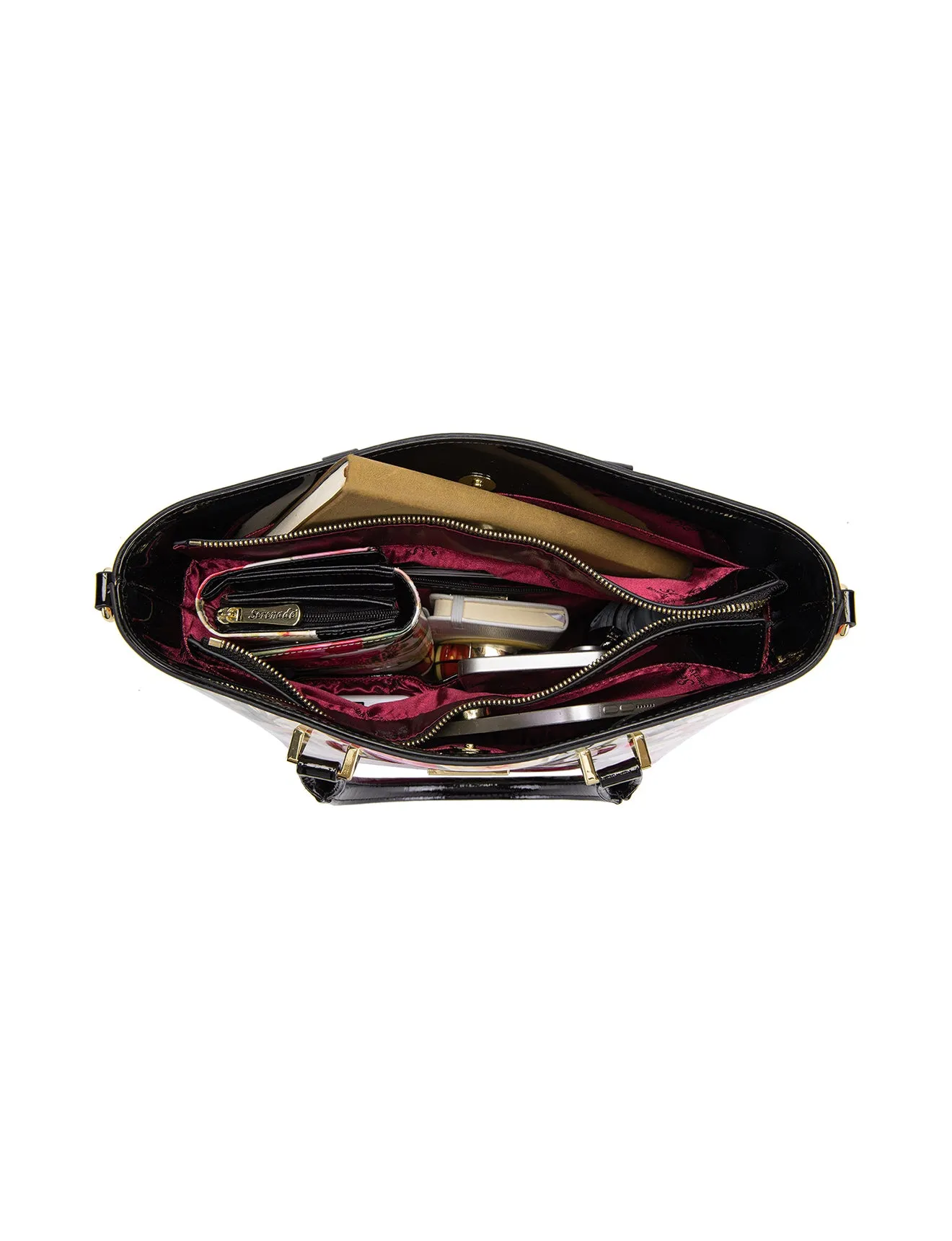 SPRING TULIP PATENT LEATHER GRIP HANDLE BAG- SF21-8787