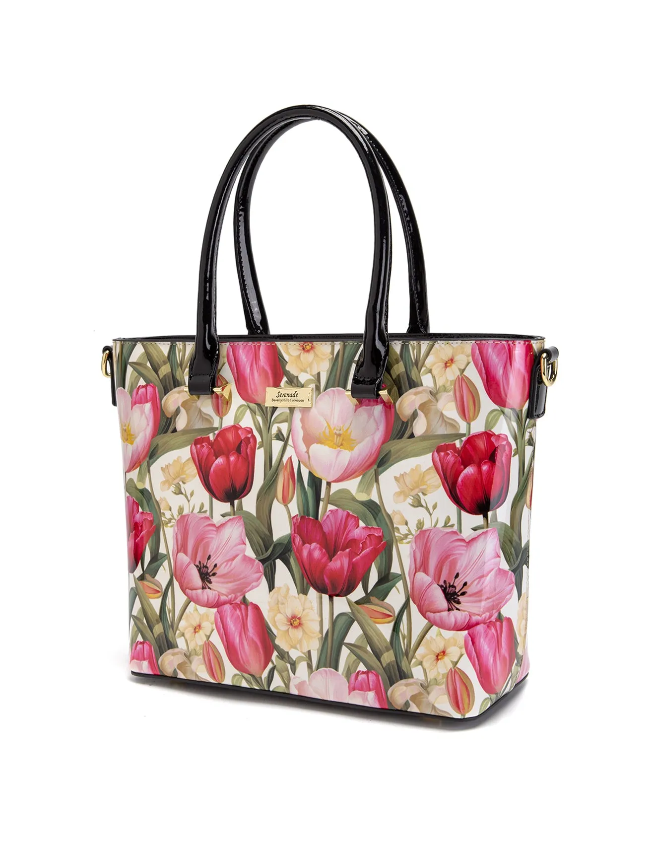 SPRING TULIP PATENT LEATHER GRIP HANDLE BAG- SF21-8787