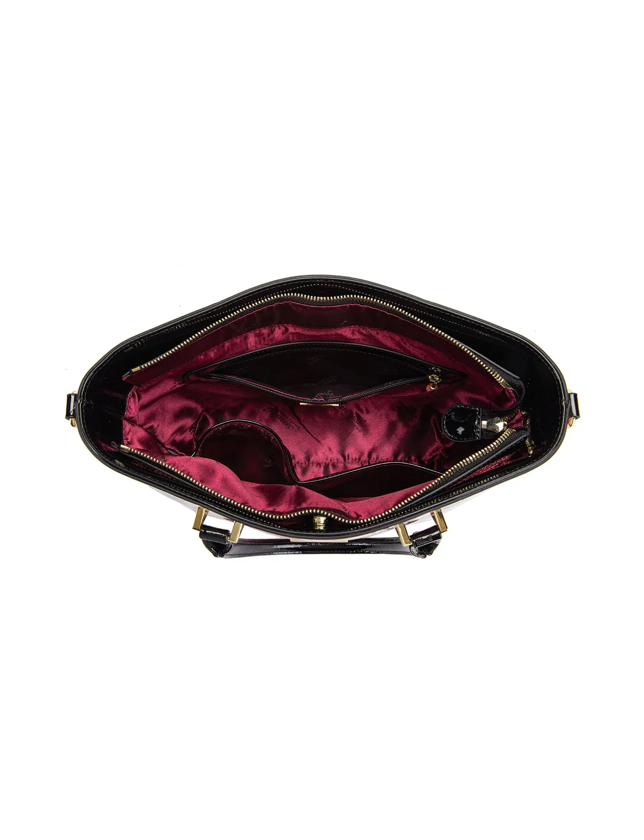SPRING TULIP PATENT LEATHER GRIP HANDLE BAG- SF21-8787