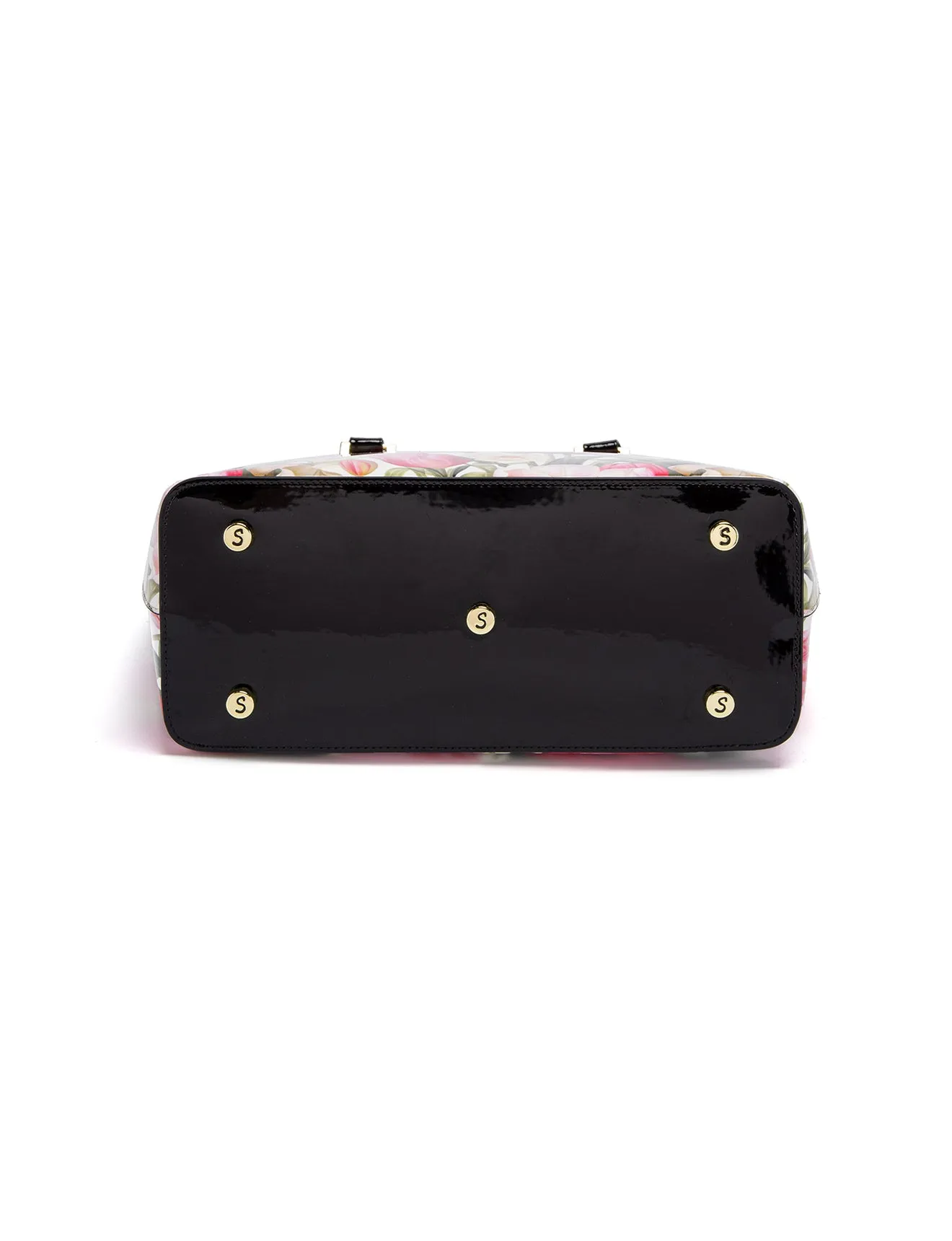 SPRING TULIP PATENT LEATHER GRIP HANDLE BAG- SF21-8787