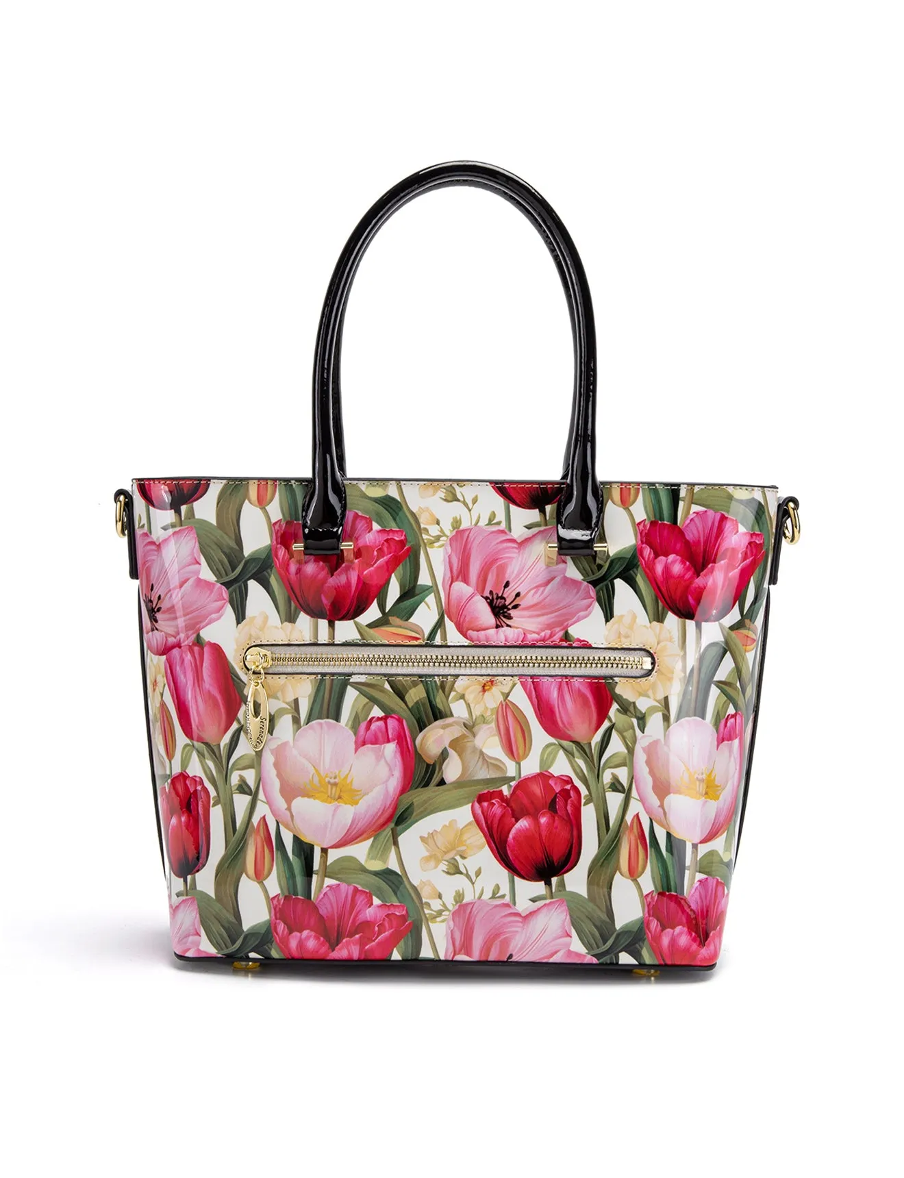 SPRING TULIP PATENT LEATHER GRIP HANDLE BAG- SF21-8787