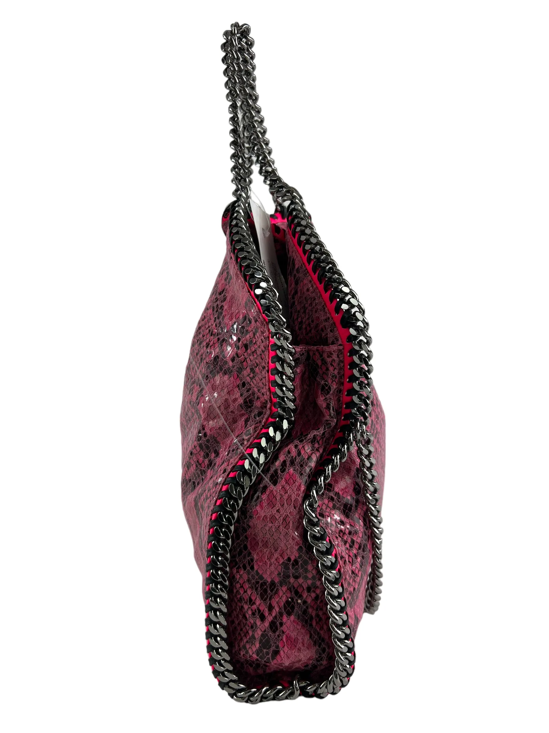 Stella McCartney Pink Faux Leather Snake Print Falabella Tote