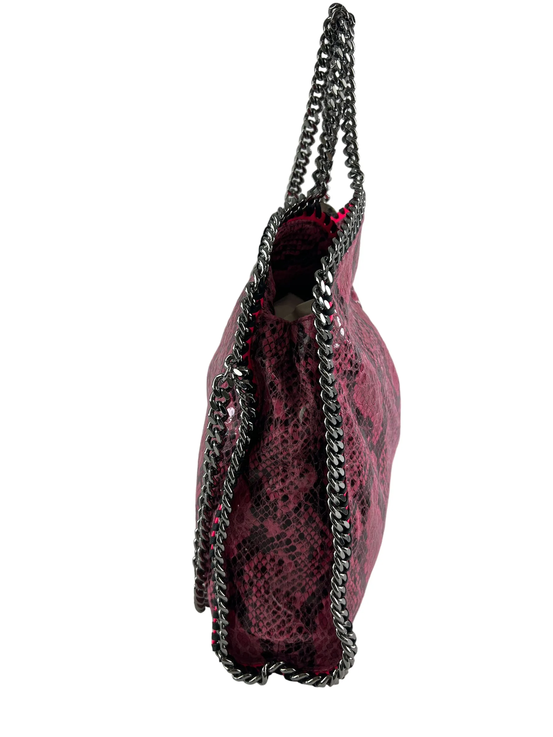 Stella McCartney Pink Faux Leather Snake Print Falabella Tote