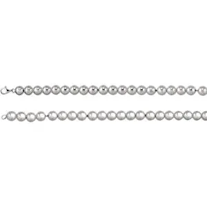 Sterling Silver 10 mm Bead 8" Chain