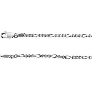 Sterling Silver 2.5 mm Figaro 7" Chain