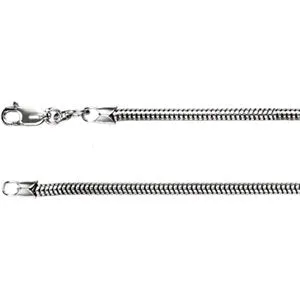 Sterling Silver 2.5 mm Round Snake 7" Chain