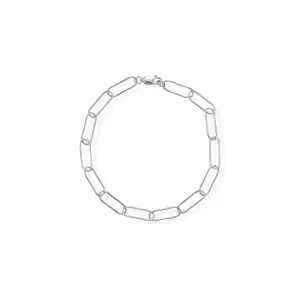 Sterling Silver Rhodium Plated Paperclip Bracelet