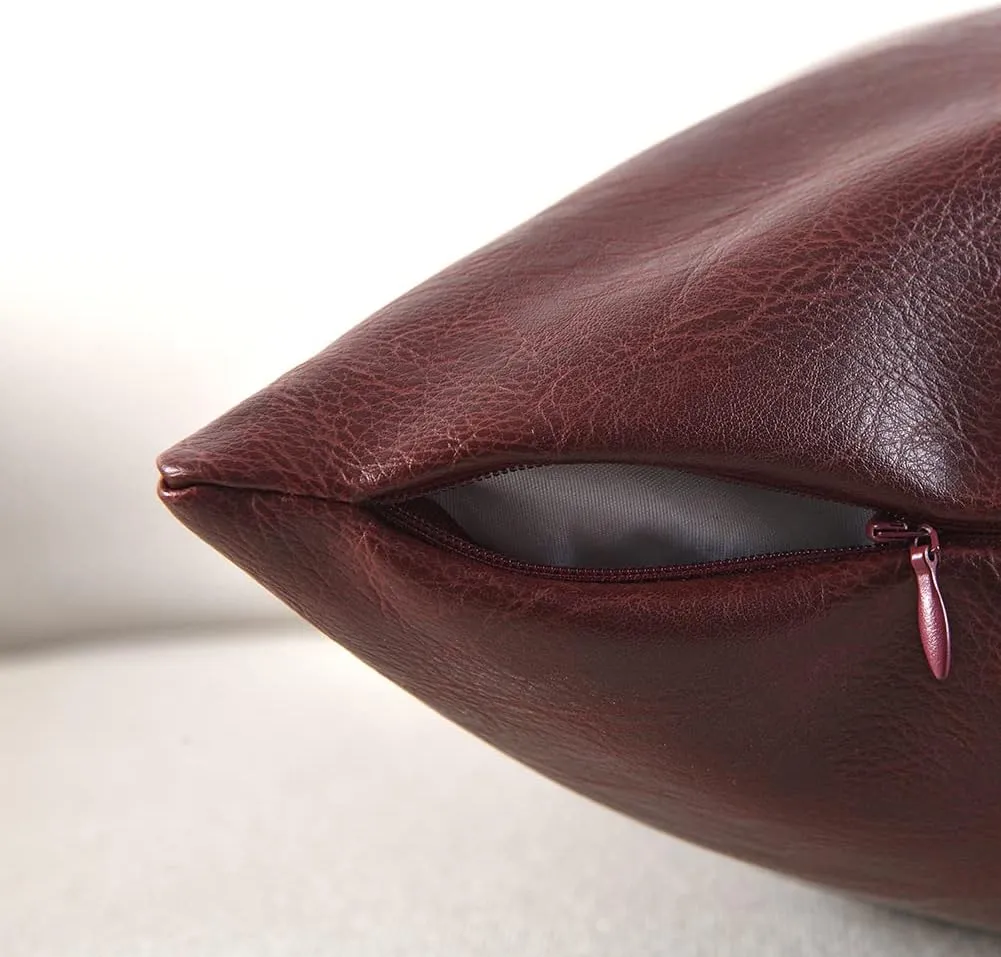 STITCHED VEGAN LEATHER PILLOW