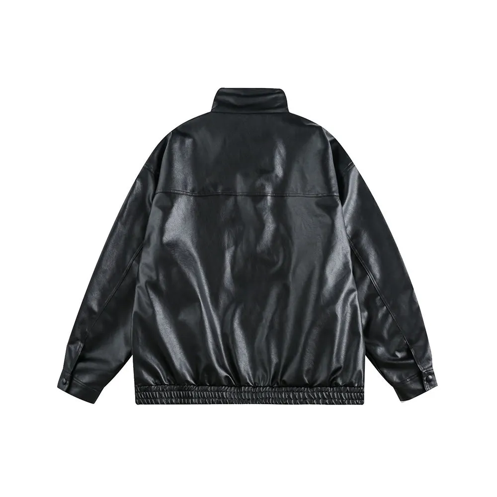 Street Black Lapel Biker Jacket