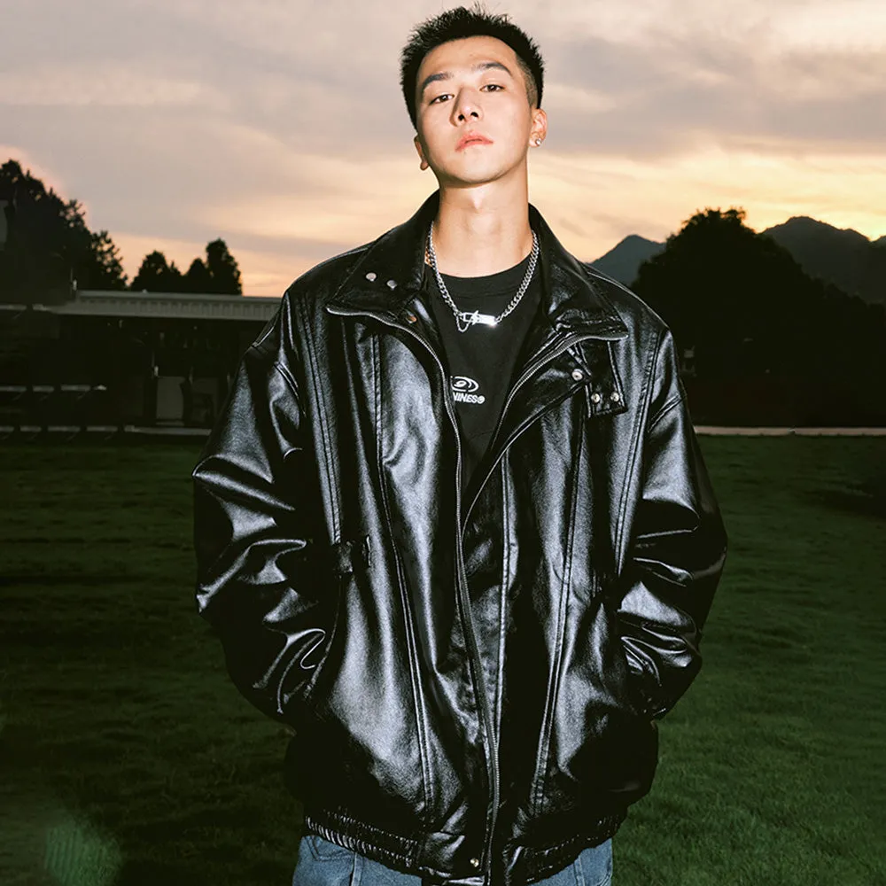 Street Black Lapel Biker Jacket