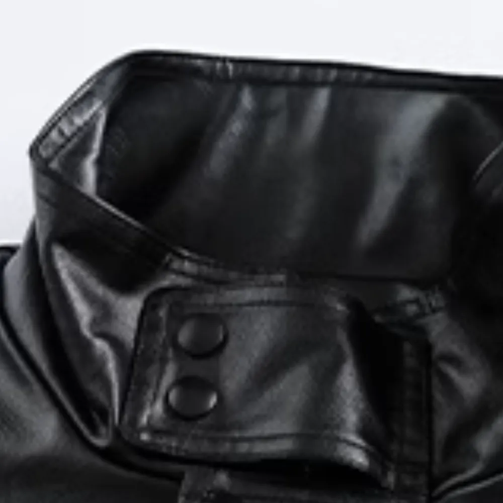 Street Black Lapel Biker Jacket