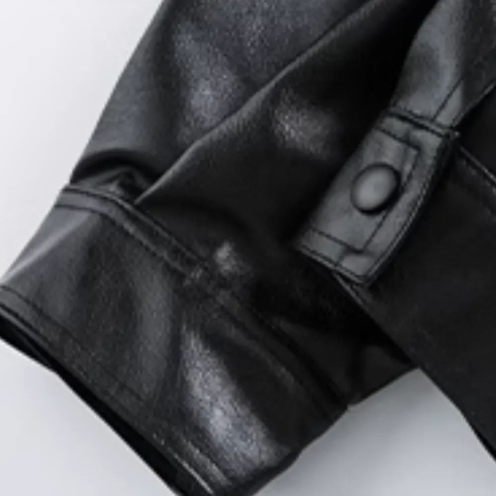 Street Black Lapel Biker Jacket