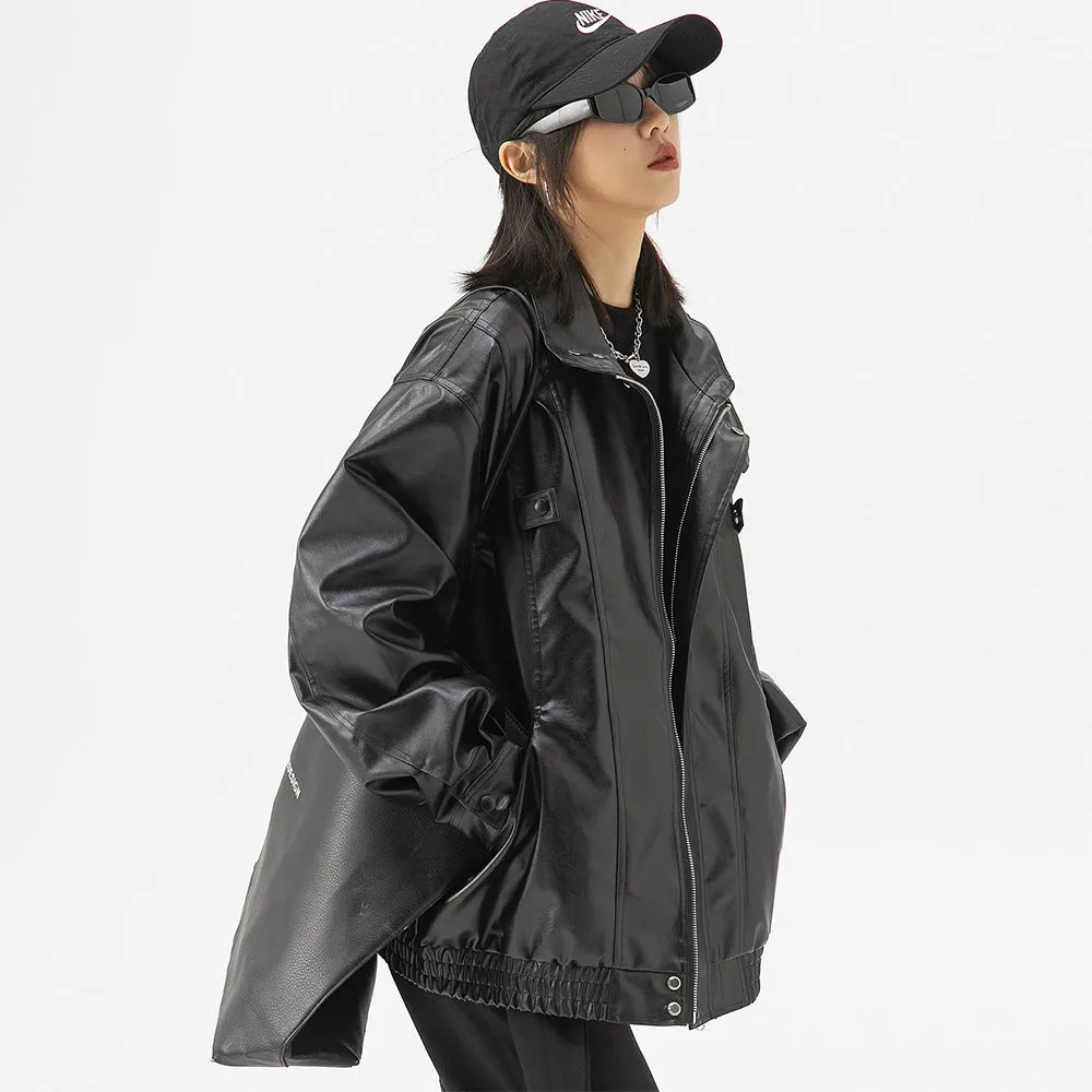 Street Black Lapel Biker Jacket