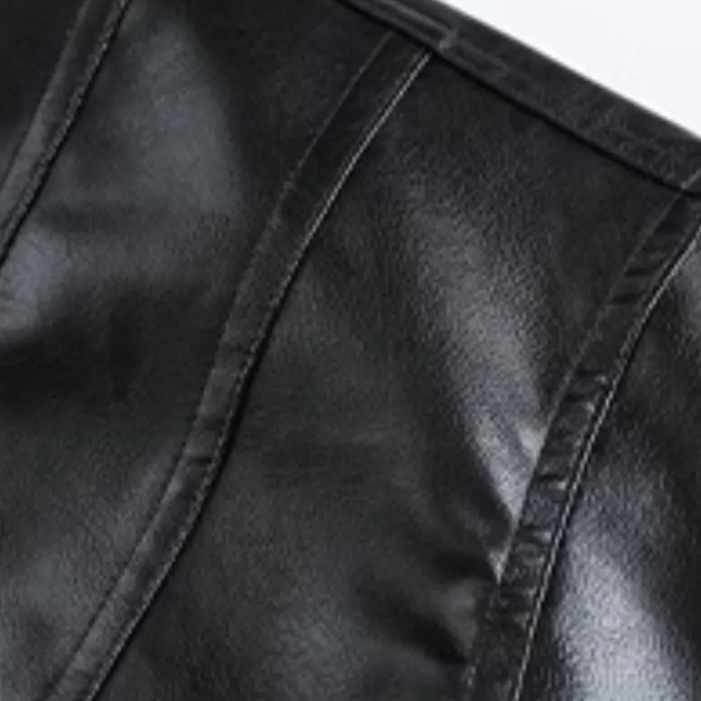 Street Black Lapel Biker Jacket