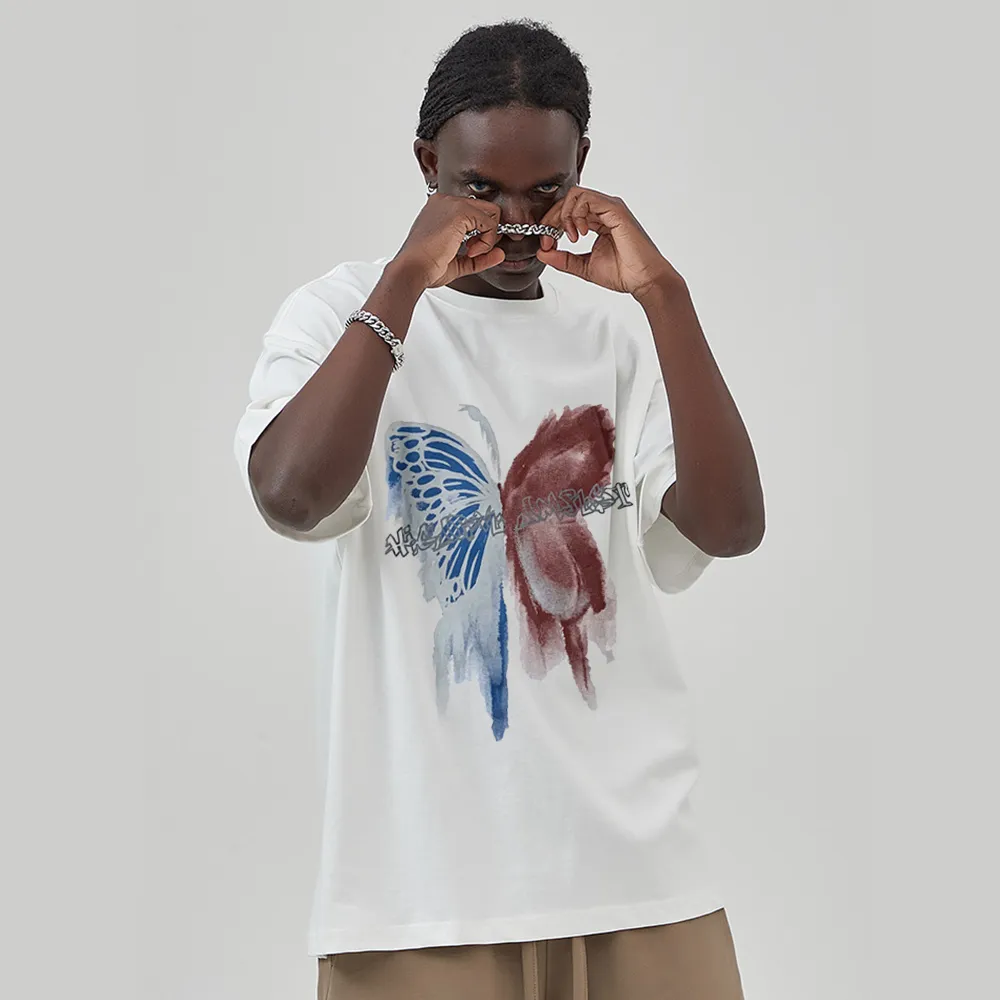 Street Color Contrast Butterfly T-shirt