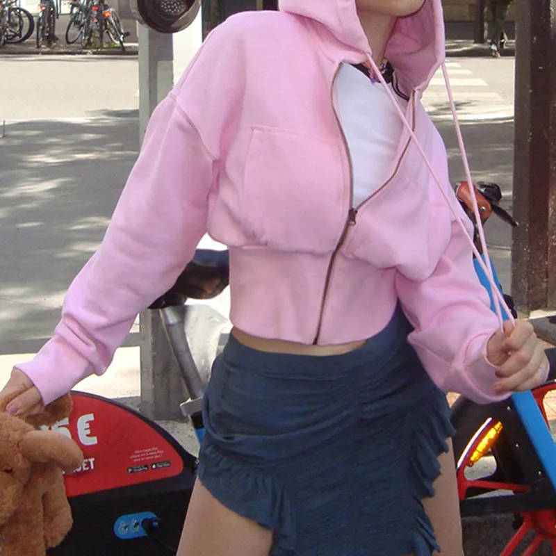 Street Style Cropped Hoodie