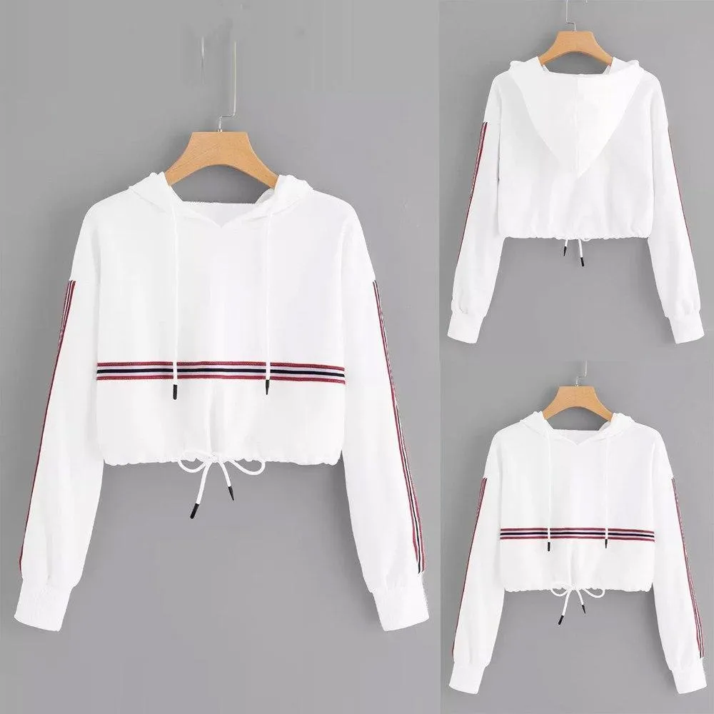 Striped Crop Hoodie