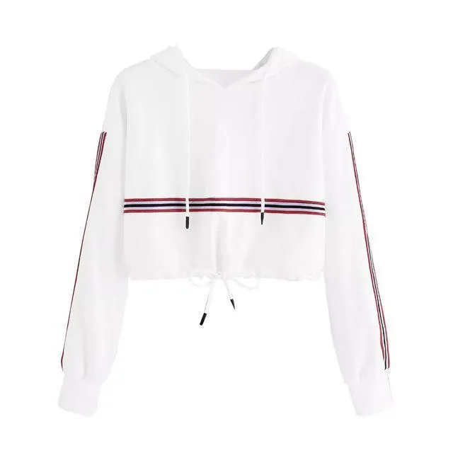 Striped Crop Hoodie