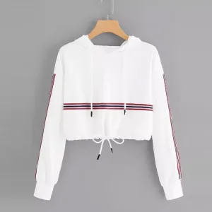 Striped Crop Hoodie