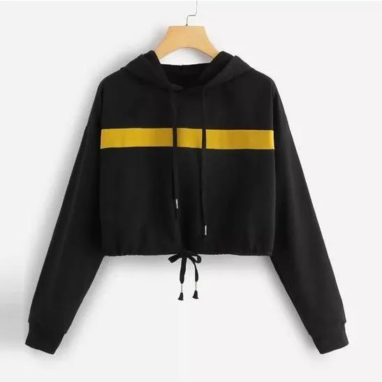 Striped Crop Hoodie