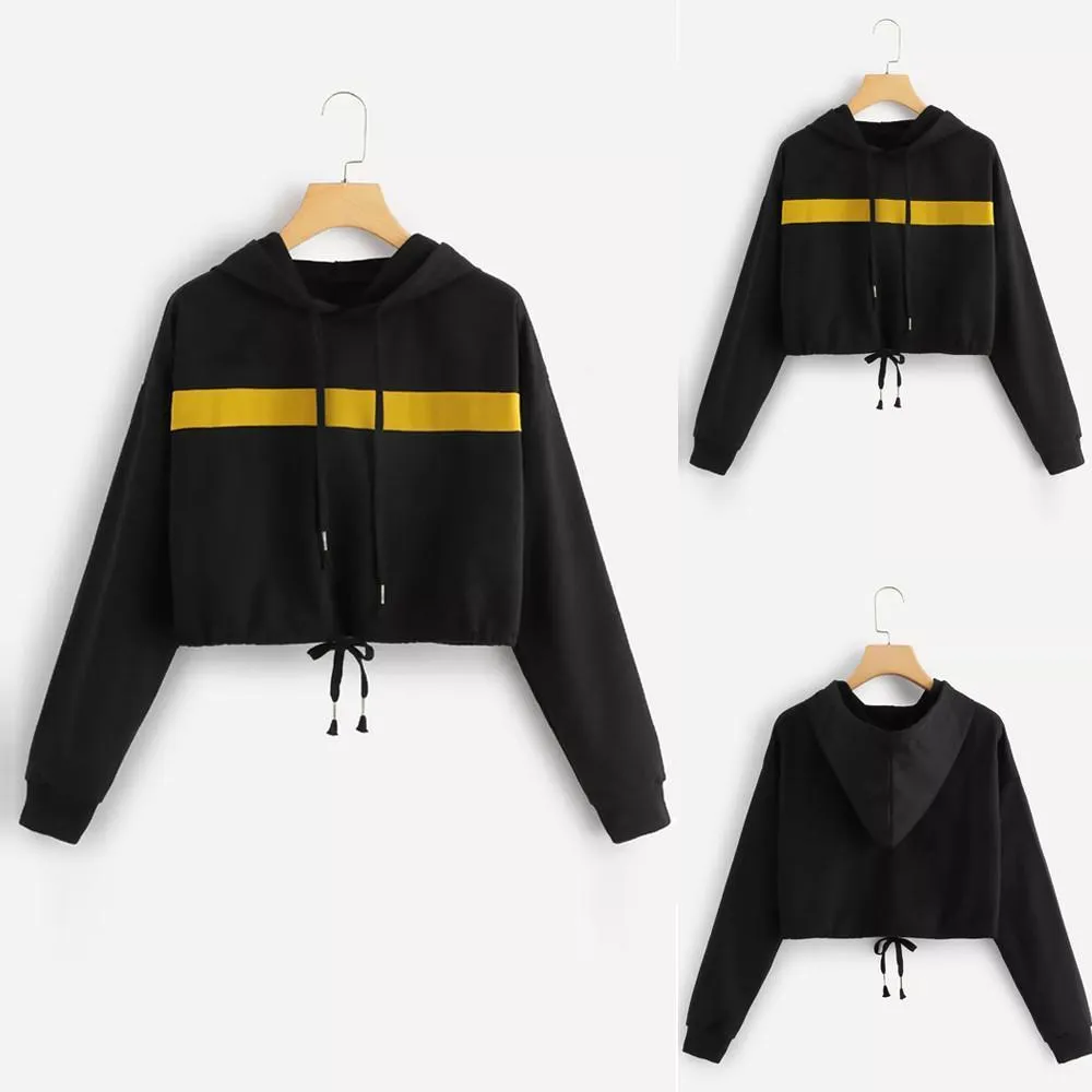 Striped Crop Hoodie
