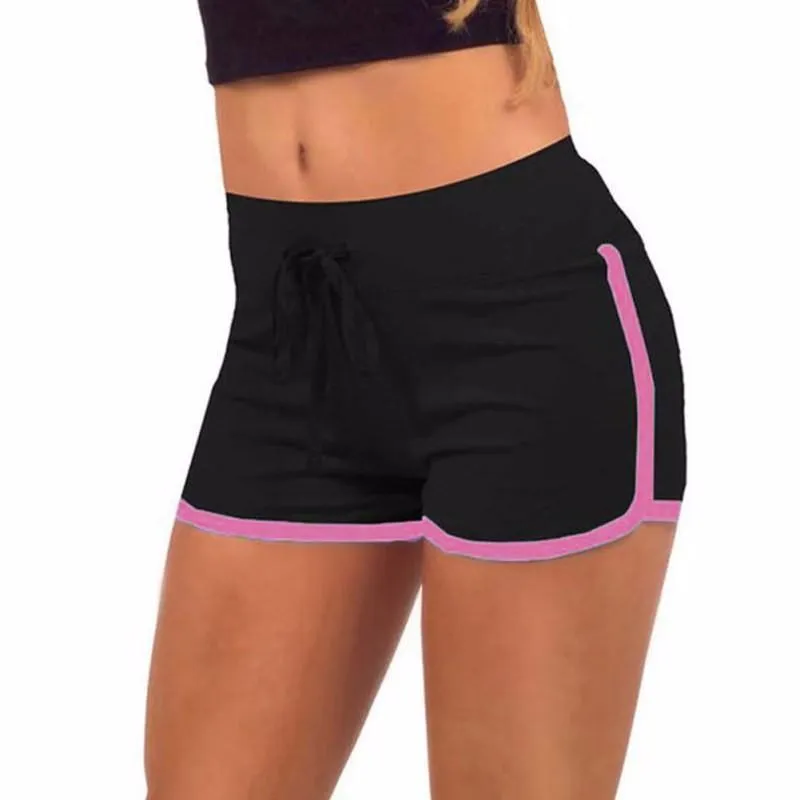 Striped Elastic & Drawstring Waist Shorts