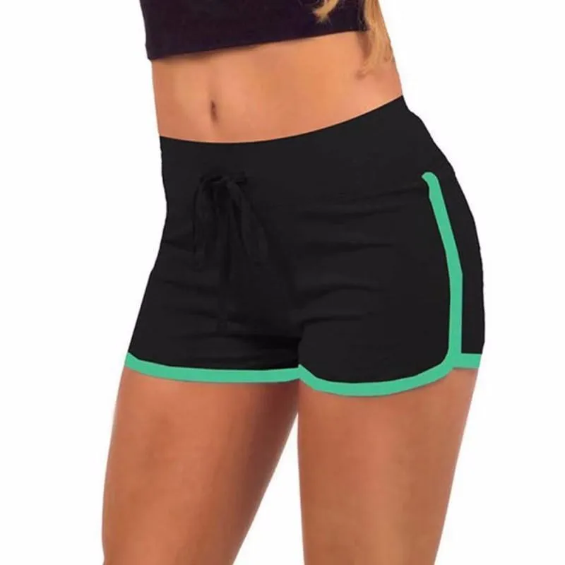 Striped Elastic & Drawstring Waist Shorts