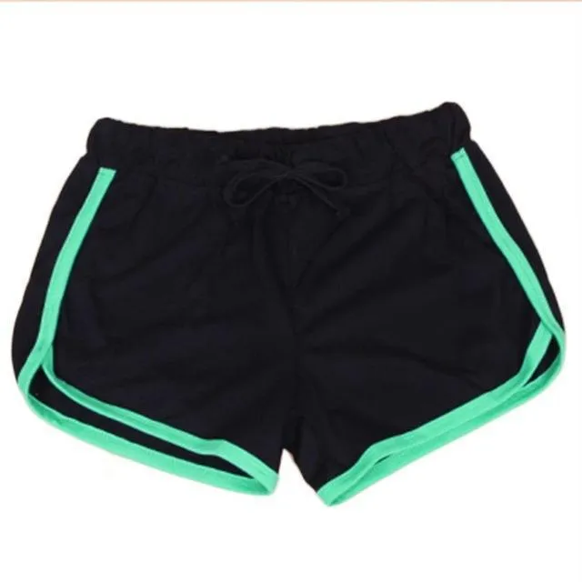 Striped Elastic & Drawstring Waist Shorts