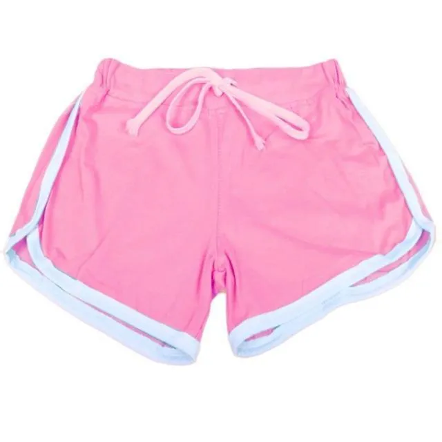 Striped Elastic & Drawstring Waist Shorts