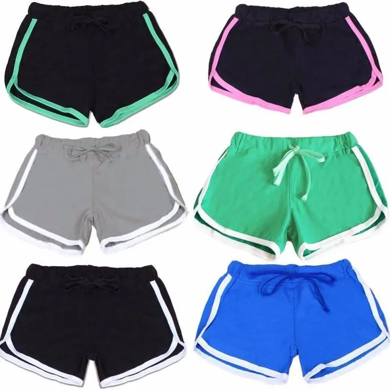 Striped Elastic & Drawstring Waist Shorts